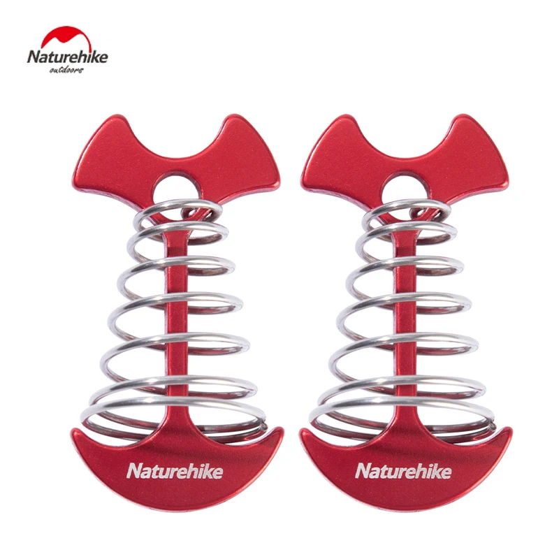 

Naturehike Fish Bone Nails Floor Spring Nail with Carabiner Hooks Durable Rope Buckle Tent Hooks Board Pegs For Camping Hiking