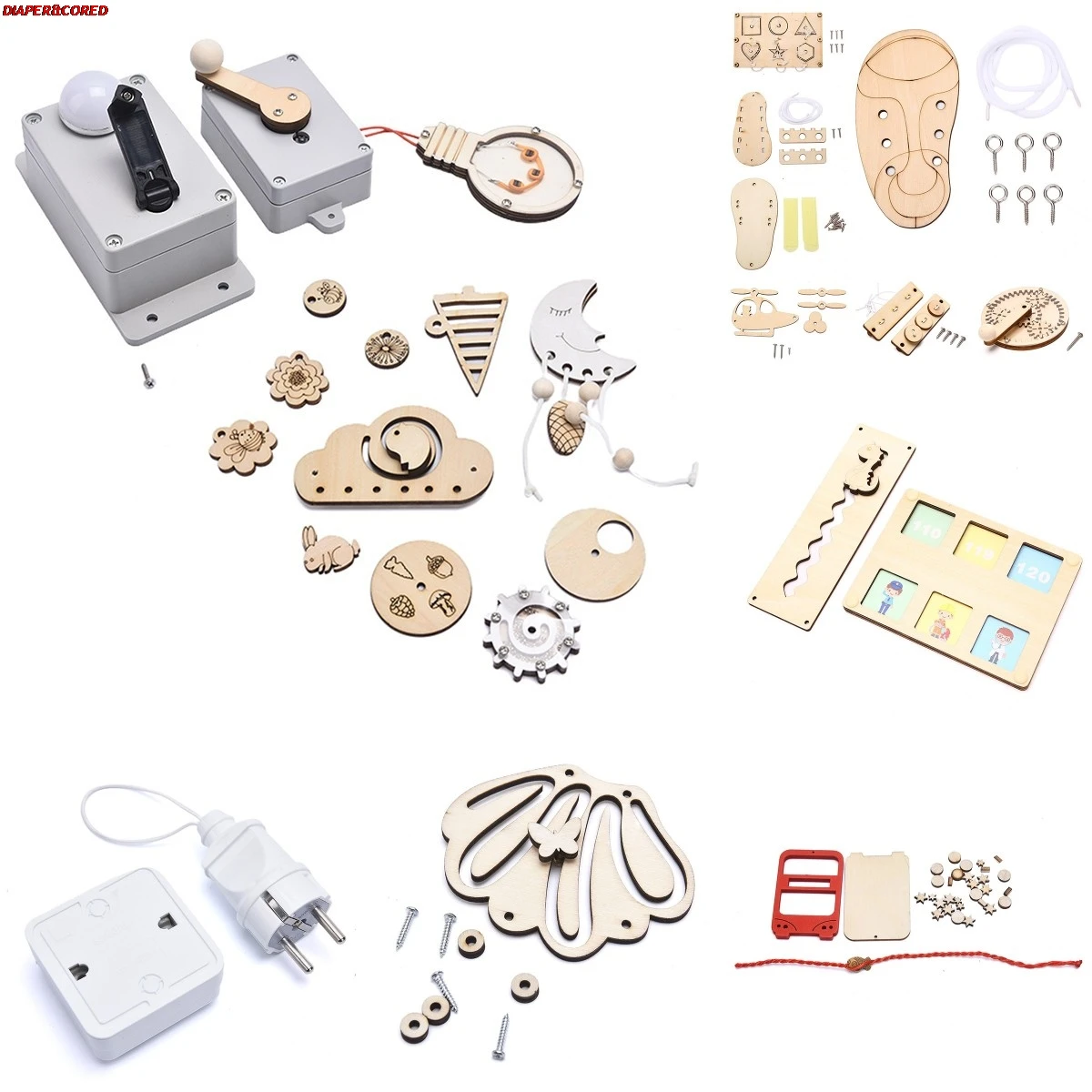 

Детские аксессуары для доски Монтессори, деревянный игрушечный Материал «сделай сам» для раннего развития, детали доски для обучения базов...