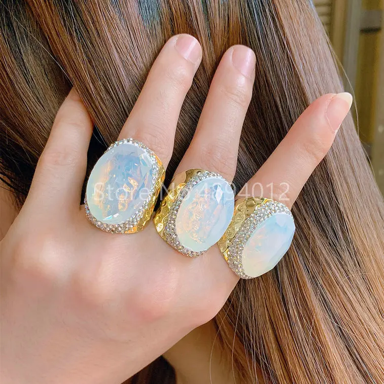 Женское кольцо из натурального камня регулируемое великолепные кольца золотого