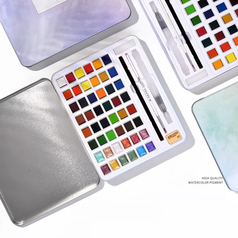 36/48 превосходные Твердые акварельные краски в наборе с ручкой для кистей