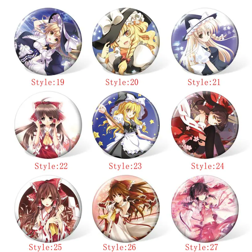 58 мм TouHou Проект Аниме значок косплея Мультяшные Броши коллекция булавок сумки