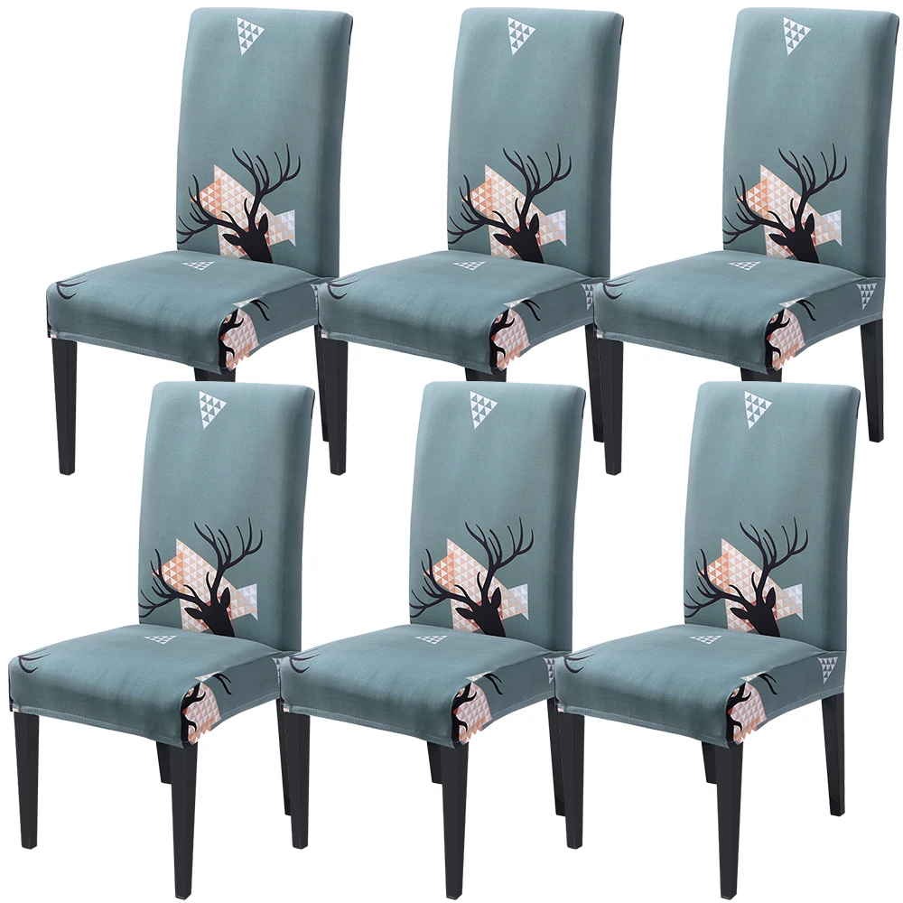 6PCs E 1/4/6 шт Рождество Обеденная чехлы для стульев съемным моющимся стрейч сиденья украшения на Рождество в гостиничных залах торжеств Вечерние - Цвет: 6PCs E