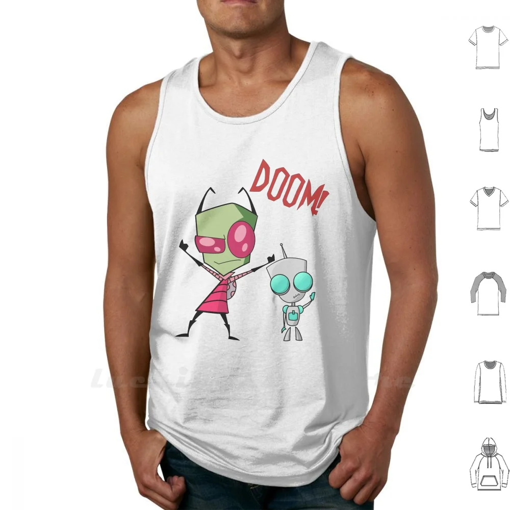 Invader Zim & gir doom! Майки жилет без рукавов мультяшный дом Гир|Майки| |