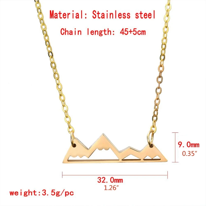 

Women Mountain necklace World map necklace Mountain range jewelry Nature Hiker climbing lover gifts Minimalist Jewelry