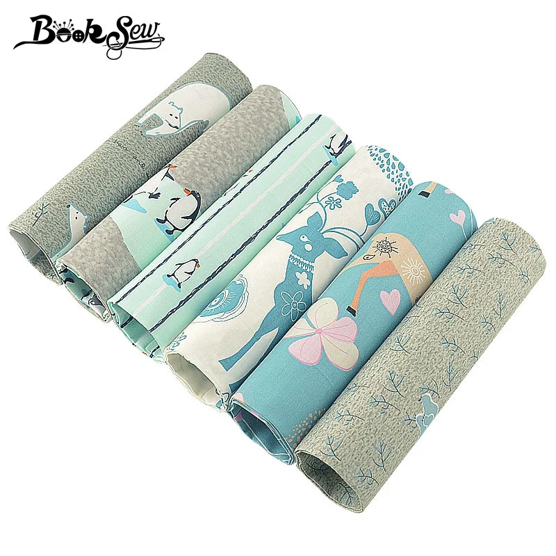 Booksew 100% хлопок саржевая ткань 6 шт./партия 40x50 см лоскутный материал для шитья