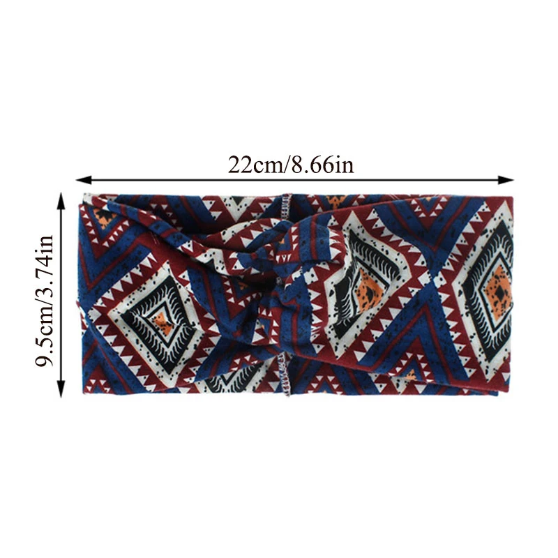 

Fashion Headband Women Retro Print Wide Turban Twist Knitted Cotton Hairband Girls Elastic Hair Bands Makeup Hair Accessories