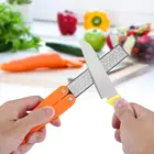 Складная карманная Профессиональная кухонная точилка, алмазная точилка для ножей, двухсторонняя Складная точилка для ножей, камень для заточки ножей