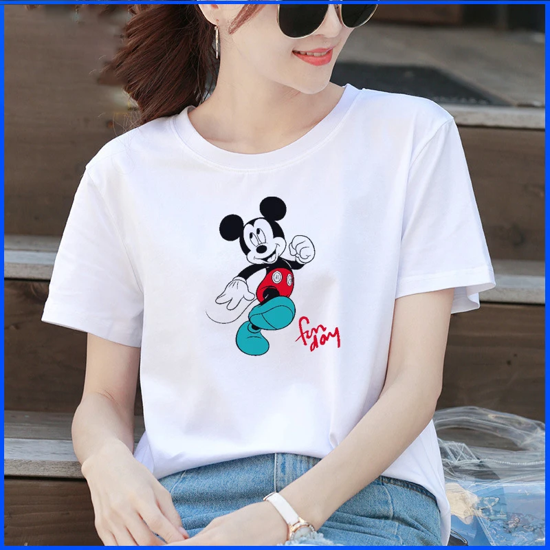 Весна и лето 2020 новая женская футболка свободная большой размер хлопок половина