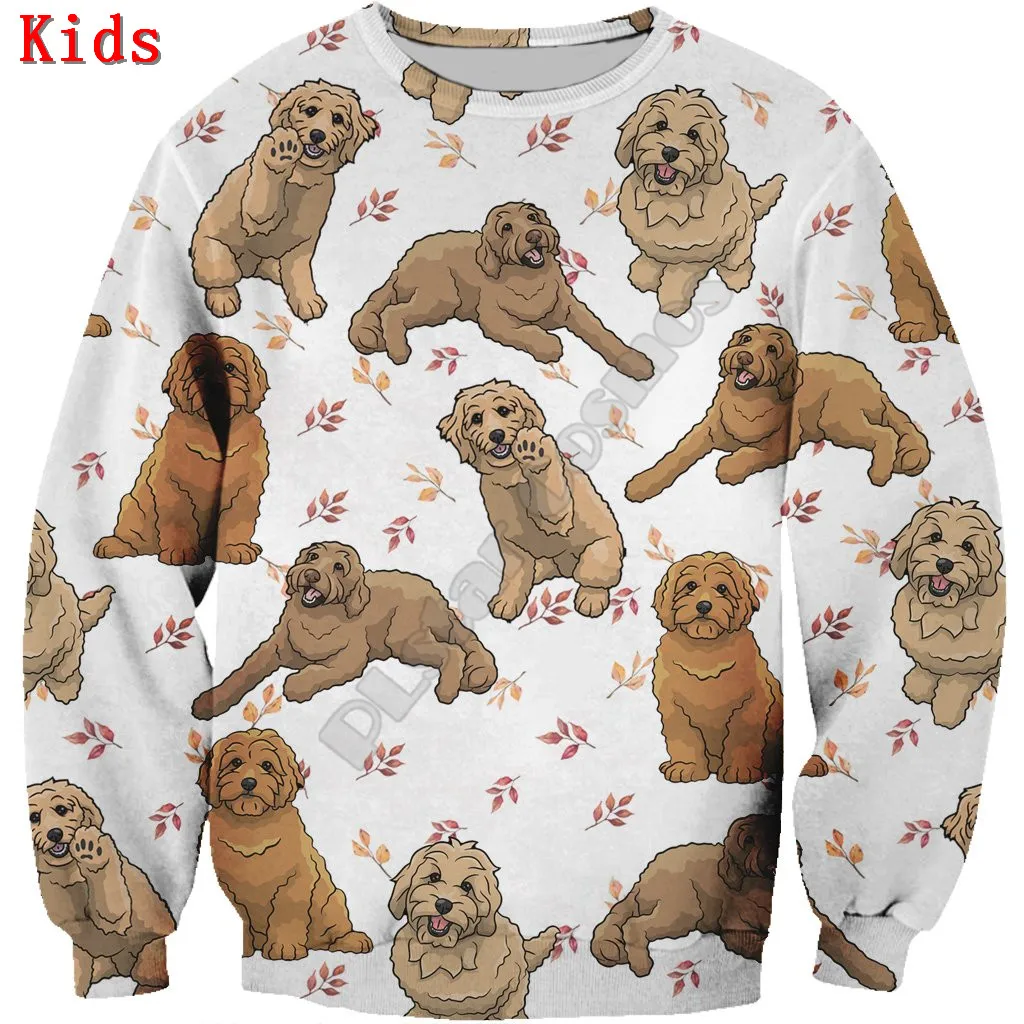 Autumn Winter Dachshund 3d printed Hoodies Pullover Boy Girl Long Sleeve Shirts Kids Funny Animal Sweatshirt