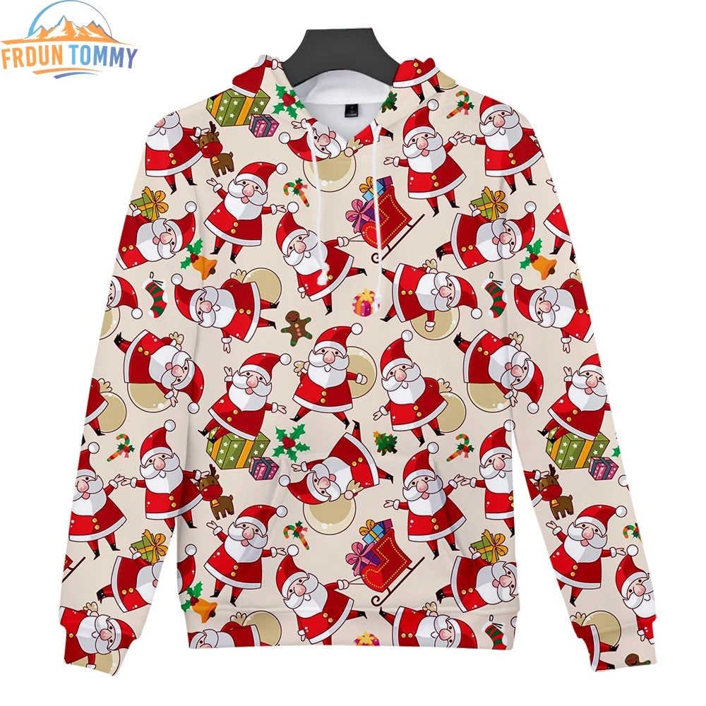 Новый Рождественский день 3D печать толстовки Повседневный стиль Нве одежда для