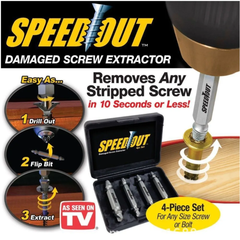 4 шт. набор сверл для извлечения поврежденных болтов 1 #2 #3 #4 # | Инструменты