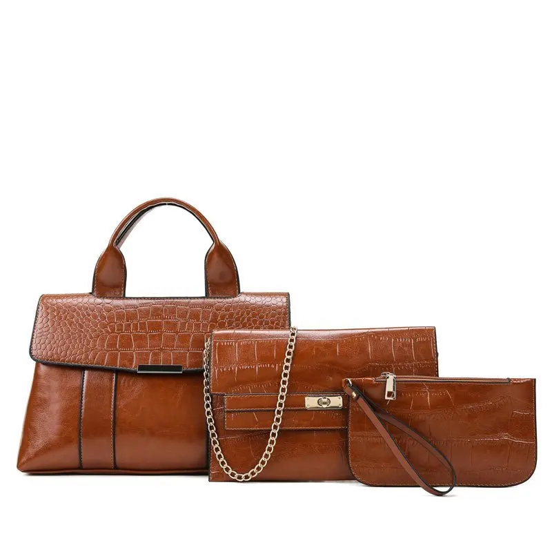 

Новинка 2021, женские сумки, модная сумка через плечо, крокодиловая сумка, сумка для матери и ребенка, три комплекта женских сумок