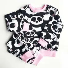 Комплект одежды для маленьких девочек с принтом панды Осенние