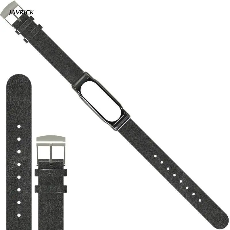 

Leather Strap Magnet Metal Shell Replacement Wristband for xiaomi MI Band 2