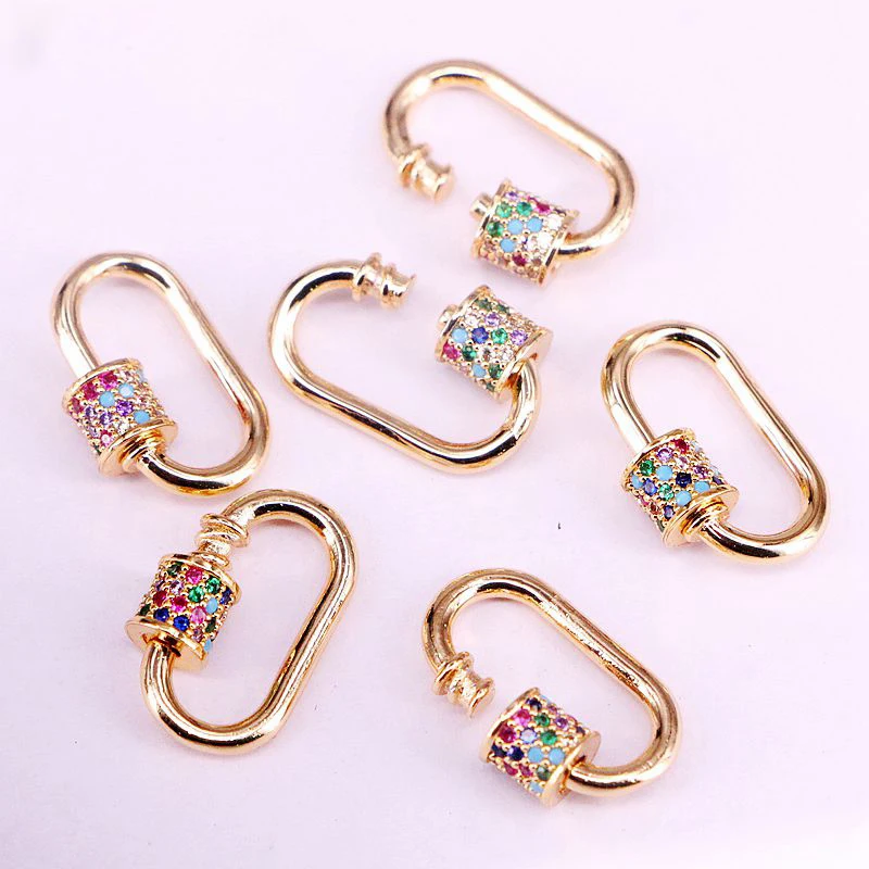 3 шт. застежки для ювелирных изделий медный соединитель винтовые микро pave CZ