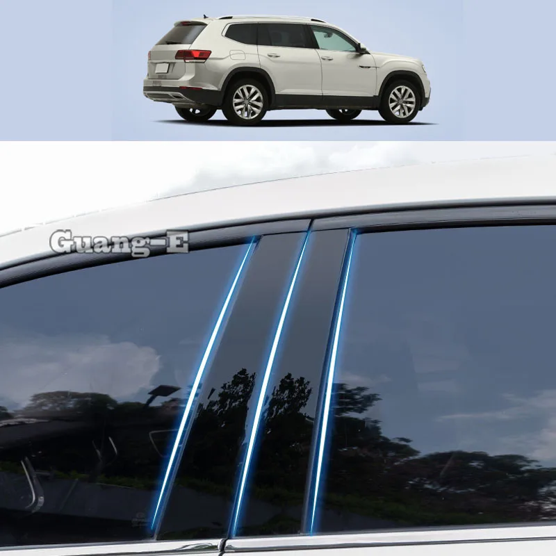 

Для Volkswagen VW Teramont Atlas 2017-2022, автомобильный поликарбонатный материал, столбик, крышка двери, отделка окна, пианино, черная наклейка для формова...