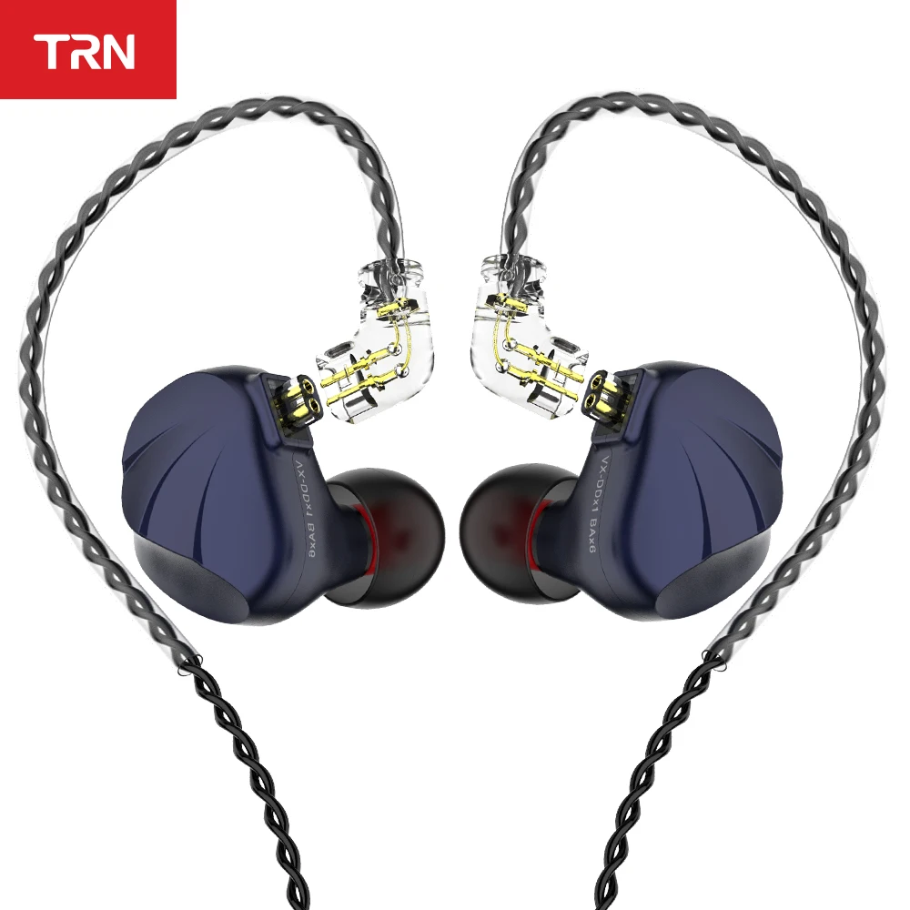 Гибридные наушники вкладыши TRN VX 6BA 1DD IEM Hi Fi DJ монитор металлические спортивные