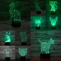 hy cartoon cat 3d nightlight led illusion lamp multicolor touch remote luminaria lampara home decor kids presents drop shipping