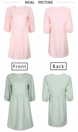 

Sexy Women Casual Mini Dress Long Sleeve Blouse Summer Beach Swing Sundress S-XL