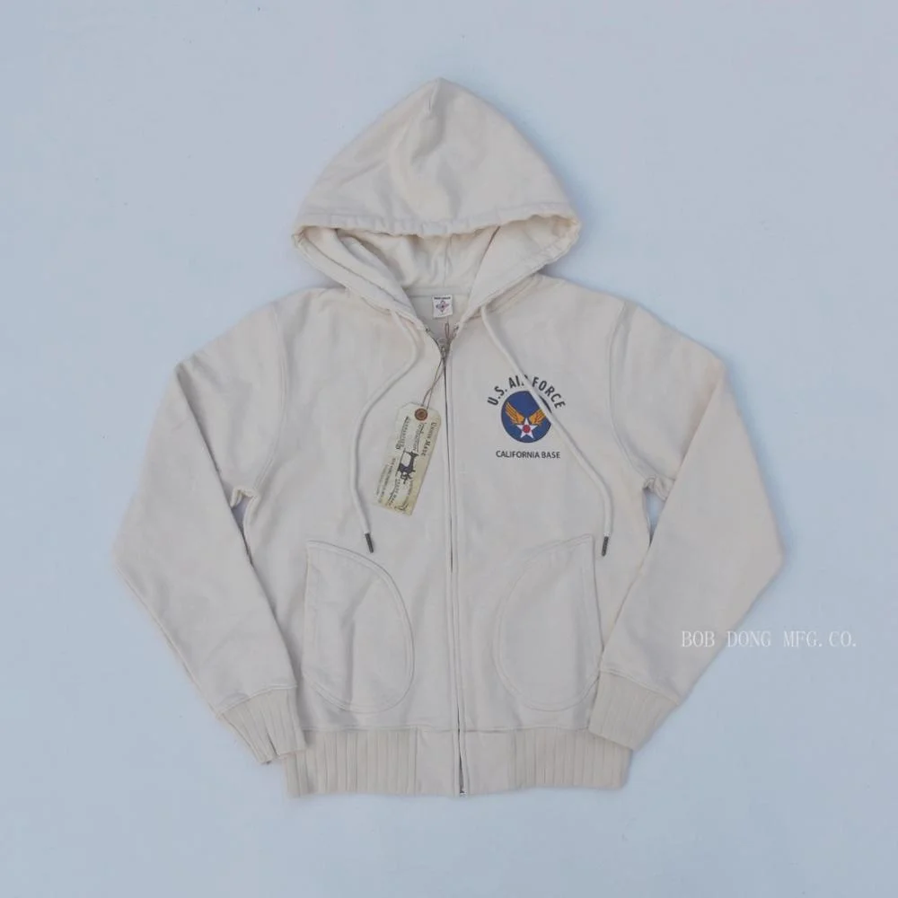

DONG USAF BOB California Base Military Print Zip Hoodies Men Hooded Sweatshirt