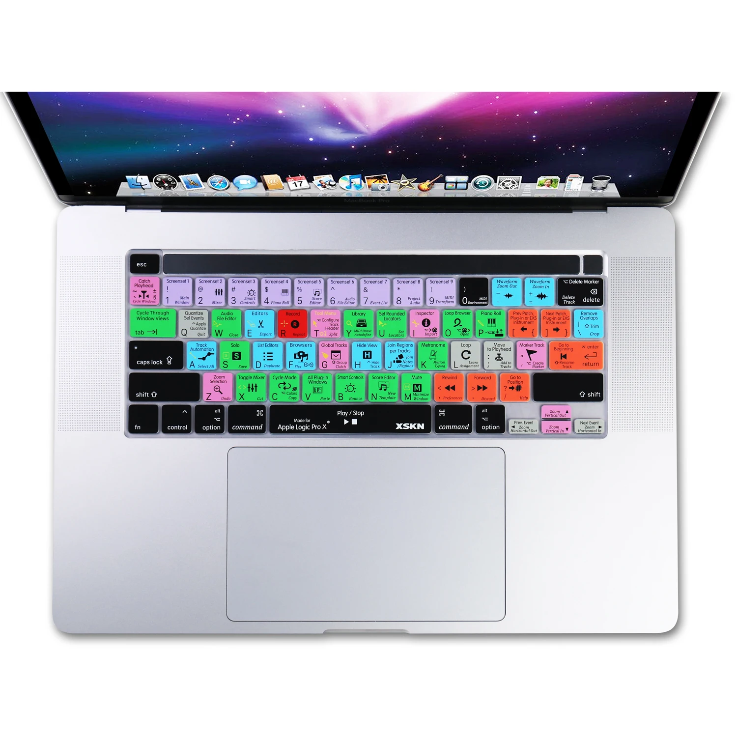 Чехол для клавиатуры XSKN Logic Pro X клавиатура MacBook 16 дюймов A2141 с сенсорной панелью и