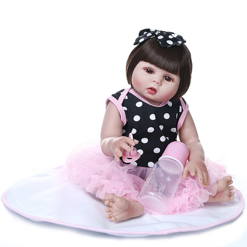 48 см Bebe Кукла Reborn Малыш Девочка большие глаза сладкое лицо очень мягкая гибкая