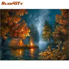 Картина для раскрашивания по номерам, Осенний пейзаж, 60x75 см