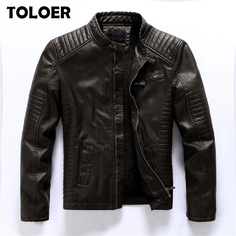Мужские Куртки из искусственной кожи повседневные флисовые военные Пальто 2020