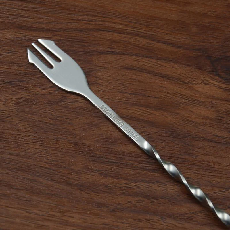 1 Pc Stainless Steel Long Twisted Handle Wine Tea Coffee Cocktail Alcohol Mixing Bar Spoons Home Kitchen Drinking Stirring Tools|bar spoon|cocktail