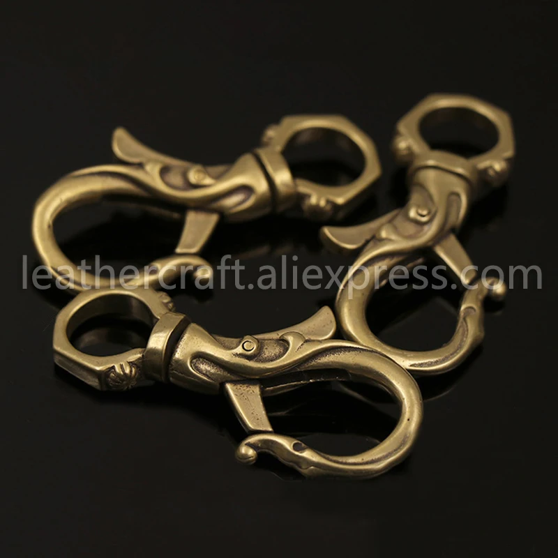 2pcs Solid Brass Flower Swivel Trigger Snap Hook Spring Gate Clasps Clips Leather Belt Pet Leash Bag Strap Webbing Keychain | Дом и сад