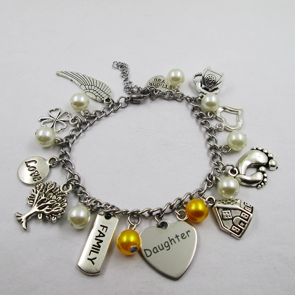 

DAUGHTER family theme home love high quality stainless steel chain christmas present family gift family faith