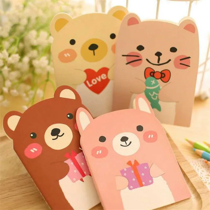 free shipping40packs/lot Creative Stationery Kawaii And Cute Bear Animal Notepad Notebook Book Baby For Cartoon Portable | Канцтовары