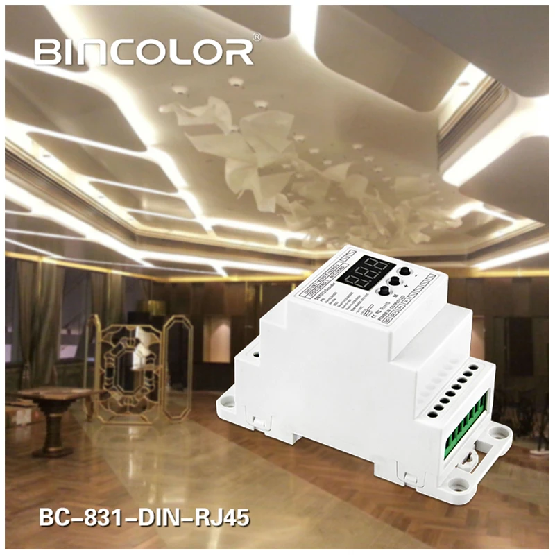 BC-831-DIN-RJ45 DC12-24V вход 10A * 1CH выход постоянное напряжение DIN-рейка DMX512 декодер