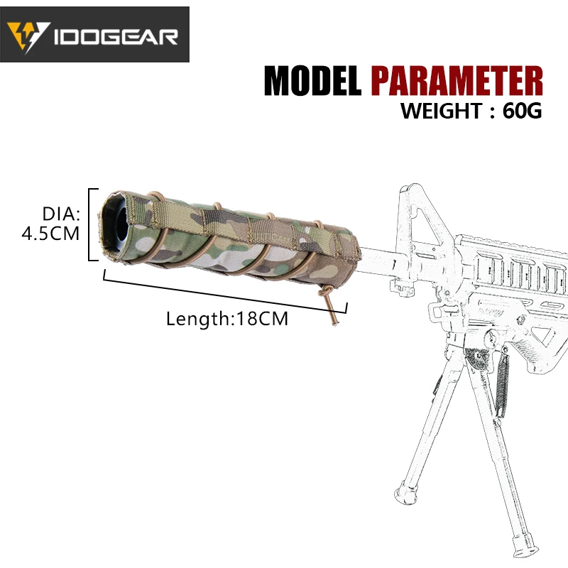 IDOGEAR7 &quot18 см глушитель тактический боевой подавитель Mirage Тепловая крышка