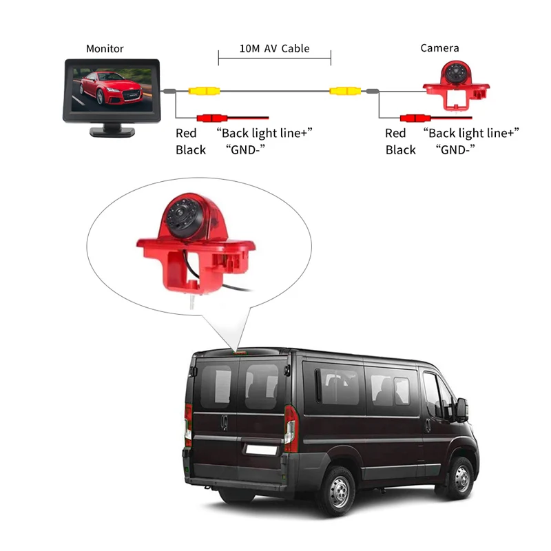 Монитор заднего вида Камера тормозной светильник обратный для Renault трафика Vauxhall