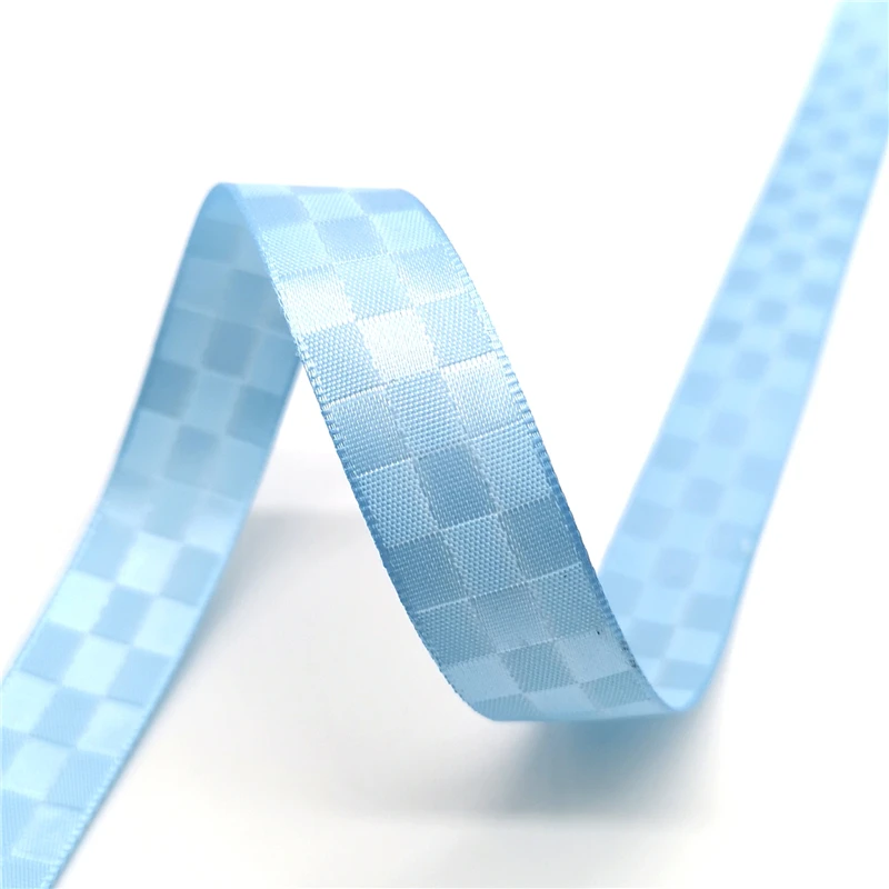 Атласная лента с узором в клетку для цветов 5 ярдов 15 мм подарок Свадебная