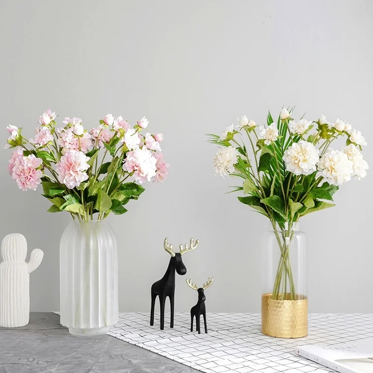 

Artificial Flower, Three Heads, Peony Silk Flower, 62cm Length,Home Decoration,Vase Flower Arrangement,Wedding Scene Arrangement