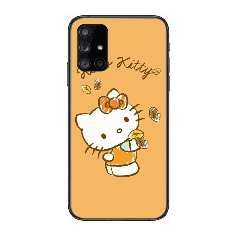 

Cute cartoon cat hello ketty Pet cat Phone Case Hull For Samsung Galaxy A 90 50 51 20 71 70 40 30 10 80 E 5G S Black Shell Art