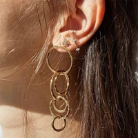 3 pcsset vintage butterfly crystal dangle earrings for women gold geometry heart flower statement earring brincos jewelry new