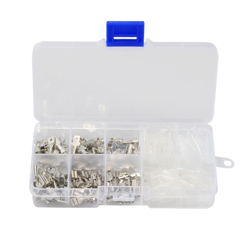 120/180/270Pcs Insulated Electrical Wire Crimp Terminals Set 2.8/4.8/6.3mm Spade Connectors Assortment Kit with Box | Обустройство