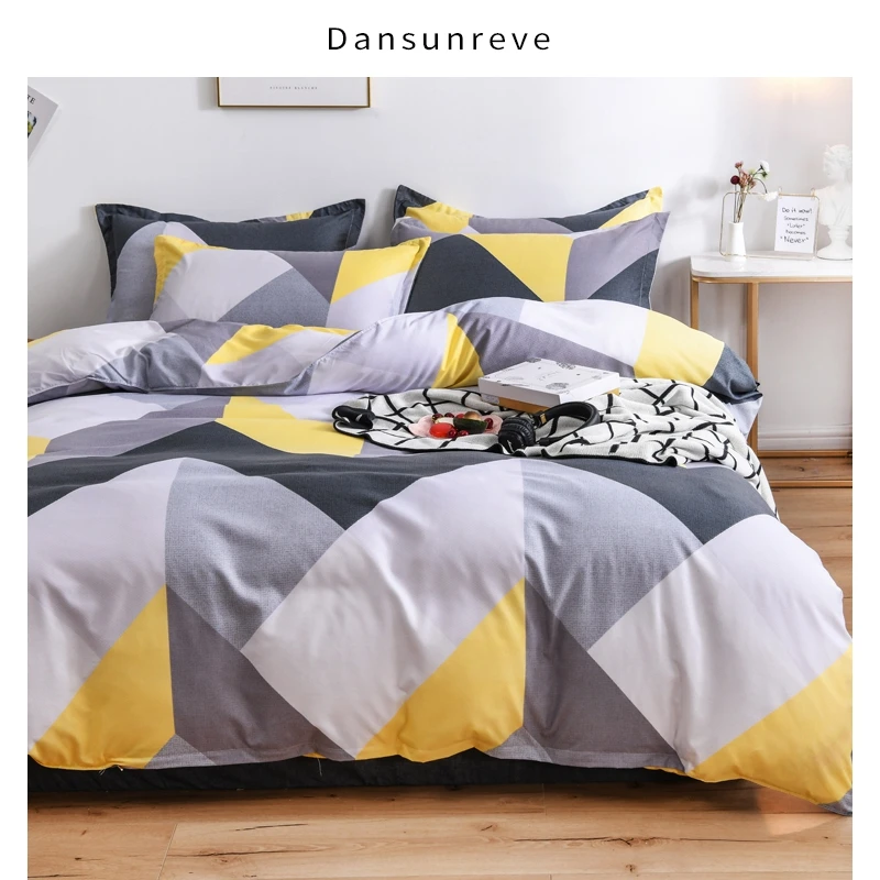 Dansunreve модное постельное белье из хлопка A/B двухсторонним рисунком пододеяльник
