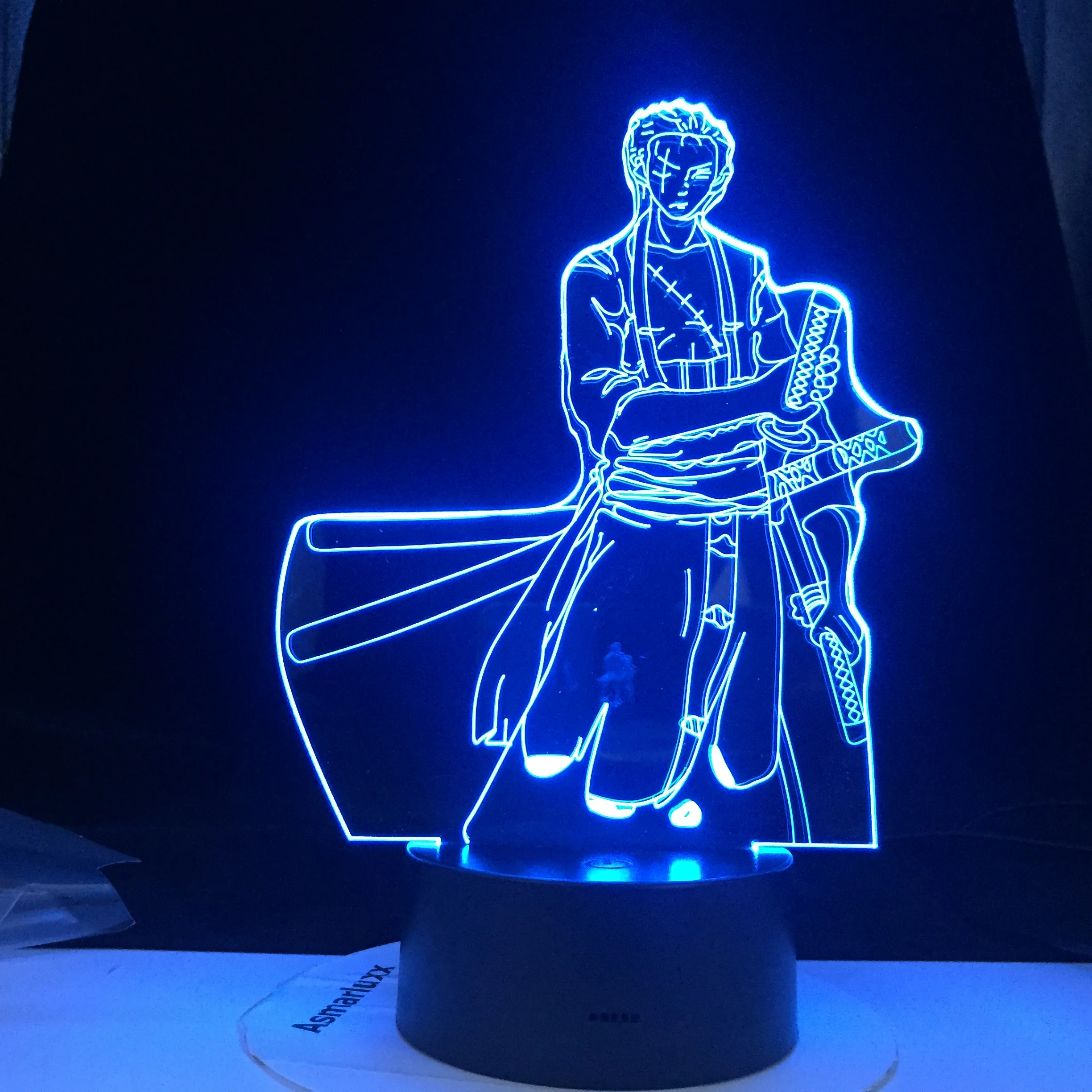 

Roronoa Zoro 3D Night Lamp Hot Anime light One Piece 7 Colors Charge Home Child Sleep Table Lava Birthday Lamp Dropshipping