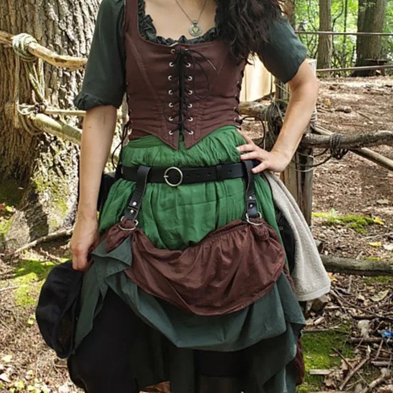 Кожаная юбка в средневековом стиле эпохи Возрождения Сказочная готическая