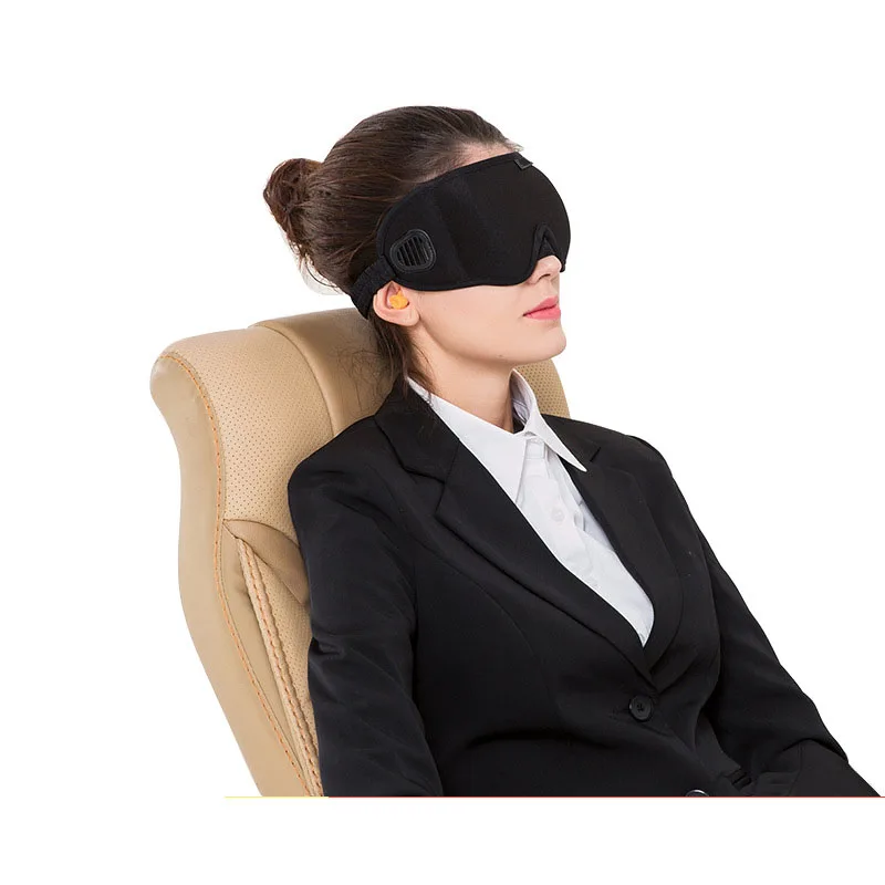 

3D Velvet Sleep Mask Blackout Goggles Sleep Relief Eye Fatigue Stereo Breathable Men Women Sleeping Eyewear Earplugs Anti Noise