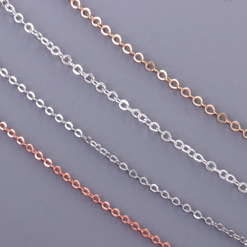 

5m/1.6 2MM Brass Thin Cable Chain for DIY Jewelry Making Flat O Chain Accessories Discovery