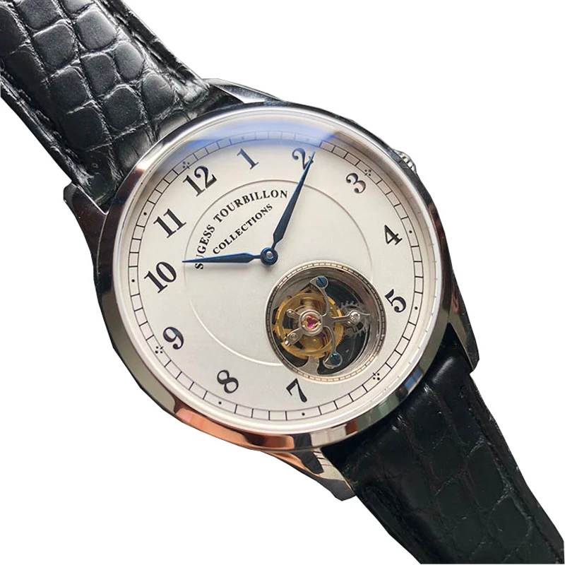 Sugess Seagull move Мужские t st8000 Tourbillon Guilloche ручные ветрозащитные механические мужские часы