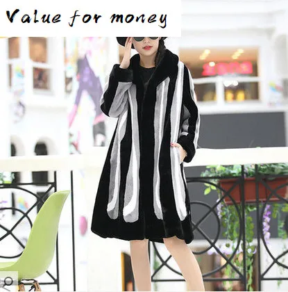 

Top Fashion New Long Faux Rex Rabbit Coat N20 high quality