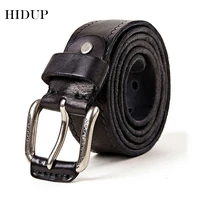 hidup top quality design pure cowhide leather belts real cow skin black retro style pin buckle metal belt men clothing nwj287