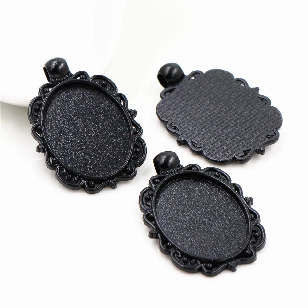 10 шт. 18x25 мм Внутренний размер Античная Посеребренная бронзовая и черная