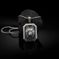 zodiac wild wolf personality jewelry on the neck werewolf pendant necklaces for man retro accessories mens chain necklace